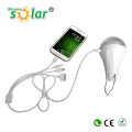 Portable indoor solar lighting kit with mobile charging directly